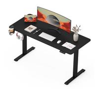 SANODESK Bureau Assis Debout Électrique - 110x60 cm Bureau Debout Réglable en Hauteur avec Système Anti-Collision, Panneau Clavier Contrôle à Fonctions Mémoires(Cadre Noir+Plateau Noir)