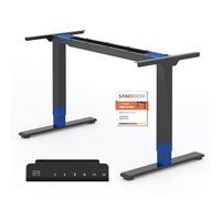 SANODESK Bureau Assis Debout Électrique à 2 Moteurs Charge 120kg, Bureau Réglable en Hauteur en Acier avec Panneau Clavier Contrôle à Fonctions Mémoires, Grand Système Anti-Collision, Noir