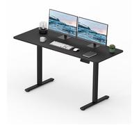 SANODESK Bureau Assis Debout Électrique, Bureau Réglable en Hauteur avec Crochet et Fonction Mémoire, Plateau Noir 120x60cm