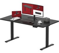 SANODESK 2 Moteurs Bureau Assis Debout 140x80 cm Plateau Complet, Bureau Debout électrique avec Panneau à Fonctions Mémoires, Table Réglable en Hauteur Électrique, Charge 120kg, Noir+Noir