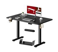 SANODESK Bureau Assis Debout Électrique Plateau Complet, Bureau Debout Réglable en Hauteur avec Système Anti-Collision, Fonction Mémoire 4 Hauteurs avec Crochet et Boîte de Rangement,110x54cm, Noir