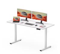 SANODESK Bureau électrique réglable en hauteur 120x60cm Plateau en une pièce, 4 mémoires, capacité de charge de 60 kg, protection anti-collision (blanc)