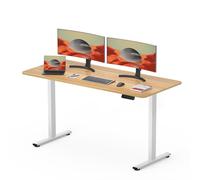 SANODESK Bureau électrique réglable en hauteur 120x60cm Plateau en une seule pièce, 4 mémoires, capacité de charge de 60 kg, protection anti-collision (érable)