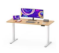 SANODESK Bureau électrique réglable en hauteur 120x60cm Plateau en une seule pièce, 4 mémoires, capacité de charge de 60 kg, protection anti-collision (érable)