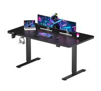 SANODESK Bureau Gaming Réglable en Hauteur 140x60 cm, Bureau Assis Debout, Table Électrique avec Fonction de Mémoire,Fonction de Rappel de Sédentarité, Noir