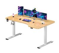 SANODESK Bureau Gaming Réglable en Hauteur 160x75 cm, Bureau Assis Debout, Table Électrique avec Fonction de Mémoire,Fonction de Rappel de Sédentarité, Érable