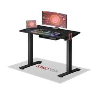 SANODESK Bureau Gaming Réglable en Hauteur Plateau Complet 100x60 cm, Bureau Assis Debout, Table Électrique avec Fonction de Mémoire, Noir