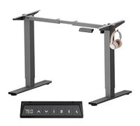 SANODESK E1 Basic Bureau Assis Debout Électrique, Cadre de Bureau Réglable en Hauteur avec Deux Crochets, Capacité de 80 kg, Équippé du Système Anti-Collision, Gris