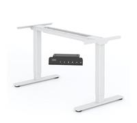 SANODESK E1 Lite Bureau Assis Debout Électrique à 2 Moteurs Charge 120kg, Bureau Réglable en Hauteur en Acier avec Panneau Clavier Contrôle à Fonctions Mémoires, Grand Système Anti-Collision, Blanc