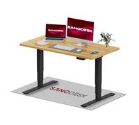 SANODESK EC4 Bureau Assis Debout(120x80cm), Bureau Réglable en Hauteur avec 2 Moteurs Puissants, Table Électrique avec Commande à mémoire et 3 Colonnes(Cadre Noir+Plateau Érable)