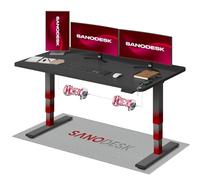 SANODESK EC4 Bureau Assis Debout(160x80cm), Bureau Réglable en Hauteur avec 2 Moteurs Puissants, Table Électrique avec Commande à mémoire et 3 Colonnes(Cadre Gris+Plateau Noir)