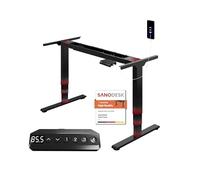 SANODESK EC4 Bureau Assis Debout Électrique à 2 Moteurs avec 3 Colonnes, Bureau Réglable en Hauteur avec Port-Type C/A,Panneau Clavier Contrôle à Fonctions Mémoires, Système Anti-Collision, Noir