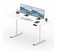 SANODESK FQ2 Bureau Assis Debout Électrique 100 x 60cm avec Plateau Complet, Bureau Debout Réglable en Hauteur Panneau Clavier Contrôle à Fonctions Mémoires, Blanc