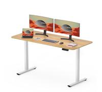 SANODESK FQ2 Bureau Assis Debout Électrique 120x60cm Plateau Complet, Bureau Debout Réglable en Hauteur, Panneau Clavier Contrôle à Fonction Mémoire, Érable