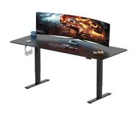SANODESK Gaming Bureau Assis Debout Électrique 180 * 80CM, Table Ergonomique avec Crochet pour Gaming Etudes Travail, Standing Desk