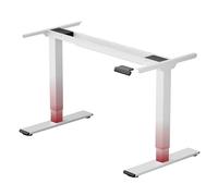 SANODESK Lite Bureau Assis Debout Électrique à 2 Moteurs Charge 120kg, Bureau Réglable en Hauteur en Acier avec Panneau Clavier Contrôle à Fonctions Mémoires, Grand Système Anti-Collision, Blanc