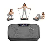SANODESK Plateforme Vibrante d'Exercise, 120 Vitesses, Écran Tactile et Télécommande, jusqu'à 200 kg, avec Cordes de Résistance