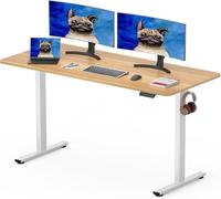 SANODESK Q1 Bureau Assis Debout 140 x 80 cm avec Plateau de Table Complet certifiées FSC, Bureau Réglable en Hauteur Électrique Une-Pièce avec 4 Préréglages de Mémoire, Panneau Intelligent, Érable