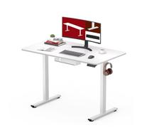 SANODESK Q1 Bureau Assis Debout Électrique avec Plateau de Table Complet, Bureau Réglable en Hauteur Électrique avec 4 Préréglages de Mémoire, 100 x 60 cm, Panneau Intelligent, Blanc