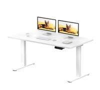 SANODESK Q1 Pro Bureau Assis Debout 140x70cm avec 2 Moteurs Puissants, Charge 120kg, Bureau Électrique Réglable en Hauteur Stable, Table Debout avec Fonction Mémoire et Anti-Collision (Blanc+Blanc)