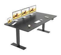 SANODESK Q1 Pro Bureau Assis Debout 180x80cm avec 2 Moteurs Puissants, Charge 120kg, Bureau Électrique Réglable en Hauteur Stable, Table Debout avec Fonction Mémoire et Anti-Collision (Noir+Noir)