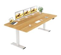 SANODESK Q1 Pro Bureau Assis Debout 200x80cm avec 2 Moteurs Puissants, Charge 120kg, Bureau Électrique Réglable en Hauteur Stable, Table Debout avec Fonction Mémoire et Anti-Collision (Blanc+ Érable)