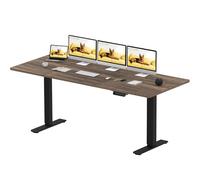 SANODESK Q1 Pro Bureau Assis Debout 200x80cm avec 2 Moteurs Puissants, Charge 120kg, Bureau Électrique Réglable en Hauteur Stable, Table Debout avec Fonction Mémoire et Anti-Collision (Noir+Marron)
