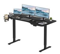 SANODESK QS 160x75cm Bureau Assis Debout Réglable en Hauteur avec Fonctions Mémoires, Bureau Debout Électrique Anti-Collision, Noir