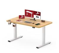 SANODESK QS1 Bureau Assis Debout Électrique 110x60 cm Plateau Complet, Bureau Debout Réglable en Hauteur, Panneau Clavier Contrôle à Fonctions Mémoires, Fonction de Rappel de Sédentarité, Érable