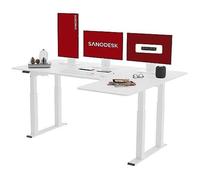 SANODESK QS2 Bureau Assis Debout - 2 Moteur Electrique avec 4 Pieds, 4 Emplacements de Mémoire, 180x110, Blanc