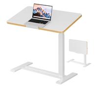 SANODESK Table de chevet médicale réglable avec roulettes, dessus inclinable à 90° - Chariot pneumatique mobile pour ordinateur portable avec plateau, hôpital et usage domestique (70,1 x 40 cm (l x P