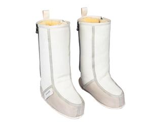 Sanofell by Werner Christ Salinas Bottes de lit et chaussons en peau d'agneau médicale avec semelle antidérapante, avec fermeture éclair, lavable en machine, prophylaxie des escarres, naturel, 39 EU