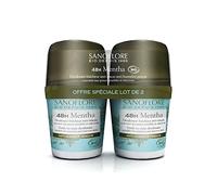 Sanoflore Déodorant Mentha - Roll-On Efficacité 48h Certifié Bio - Aloe Vera - Formule Vegan - 50 ml - Lot de 2x50 ml
