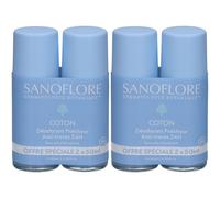 SANOFLORE Déodorant Roll-On 24h Coton x2 Rouleau 2x100 ml