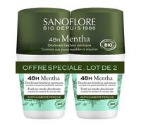 Sanoflore Lot Déodorant Bio 48H Mentha Sanoflore