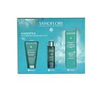 SANOFLORE MAGNIFICA Coffret Soin Anti-Imperfections Bio, Routine 3 Étapes avec Gelée Nettoyante 50ml Offerte+ Aqua Purifiante 50ml Offerte +Crème Correctrice 40ml, idée cadeaux Femme Noël
