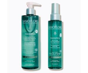 SANOFLORE MAGNIFICA -Duo Gel Lavant Corps 400ml + Brume Corps 150ml, Anti-imperfections, Peaux Sensibles, Vegan, certifié bio