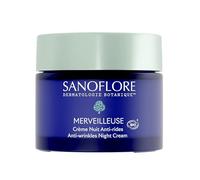 Sanoflore Merveilleuse Crème Nuit Anti-rides, Soin Anti-âge Certifié Bio, Rétinol Vegan et Peptides de Lin, Pro-Collagènes