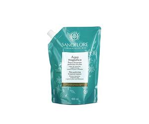 Sanoflore Recharge Aqua Magnifica, Lotion Tonique Bio Purifiante, 400 ml, Pour Peaux Sensibles, Mixtes et Grasses