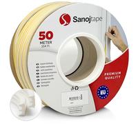 Sanojtape Bande de Joint E-Profil Blanc Auto-adhésive 50 Mètres d'étanchéité en EPDM Mousse Imperméable pour la Fenêtre de Porte