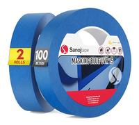 Sanojtape Ruban de Masquage de Peinture Multi-Surfaces Bleu 25mm x 50m (Lot de 2) Papier Masking Tape Résistant aux UV
