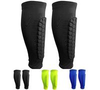 SANON 1 Paire de protège-Tibias de Football, Manchon de Protection des Mollets protège-Tibias Anti-Chocs Professionnels pour Hommes, Femmes et Jeunes (Noir)