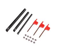 SANON Outils de Tournage de Tour Sclcr 3Pcs Tour Ennuyeux Support de Barre de Tournage Interne + 10 Pcs Ccmt0602 Insert + 3 Pcs Clé (taper1)