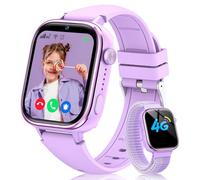 Sanorum 4G Montre Connectée Enfant, Étanche IP68 Smartwatch Téléphone Enfant avec GPS, Appel, Fonction SOS, Appel Vidéo, Mode Classe, Podomètre, Appareil Photo, Réveil pour Filles et Garçons Violet