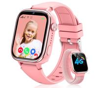 Sanorum Nouvelle 4G Montre Connectée Enfant, Étanche IP68 Smartwatch Téléphone Enfant avec GPS, Appel, Fonction SOS, Appel Vidéo/Mode Classe/Podomètre/Appareil Photo Réveil pour Filles et Garçons Rose