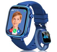 Sanorum Nouvelle 4G Montre Connectée Enfant, Étanche IP68 Smartwatch Téléphone Enfant avec GPS, Appel, Fonction SOS, Appel Vidéo/Mode Classe/Podomètre/Appareil Photo Réveil pour Filles et Garçons Bleu