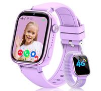 Sanorum Nouvelle 4G Montre Connectée Enfant, Étanche IP68 Smartwatch Téléphone Enfant avec GPS, Appel/Fonction SOS/Appel Vidéo/Mode Classe/Podomètre/Appareil Photo Réveil pour Filles et Garçons Violet