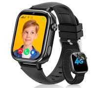 Sanorum Nouvelle 4G Montre Connectée Enfant, Étanche IP68 Smartwatch Téléphone Enfant avec GPS, Appel, Fonction SOS, Appel Vidéo/Mode Classe/Podomètre/Appareil Photo Réveil pour Filles et Garçons Noir