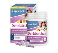 sanotact Denkbärchen Junior (60 pastilles à sucer) • Avec fer, acide folique et iode • Comprimés de fer pour le développement cognitif chez les enfants • Vitamines pour enfants • Goût fruit des bois