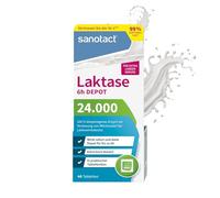 sanotact Lactase 24 000 comprimés de lactase 6 h (40 comprimés de lactase) • Comprimés de lactose à effet dépôt • En cas d'intolérance au lactose et d'intolérance au lait • Effet immédiat & dépôt à